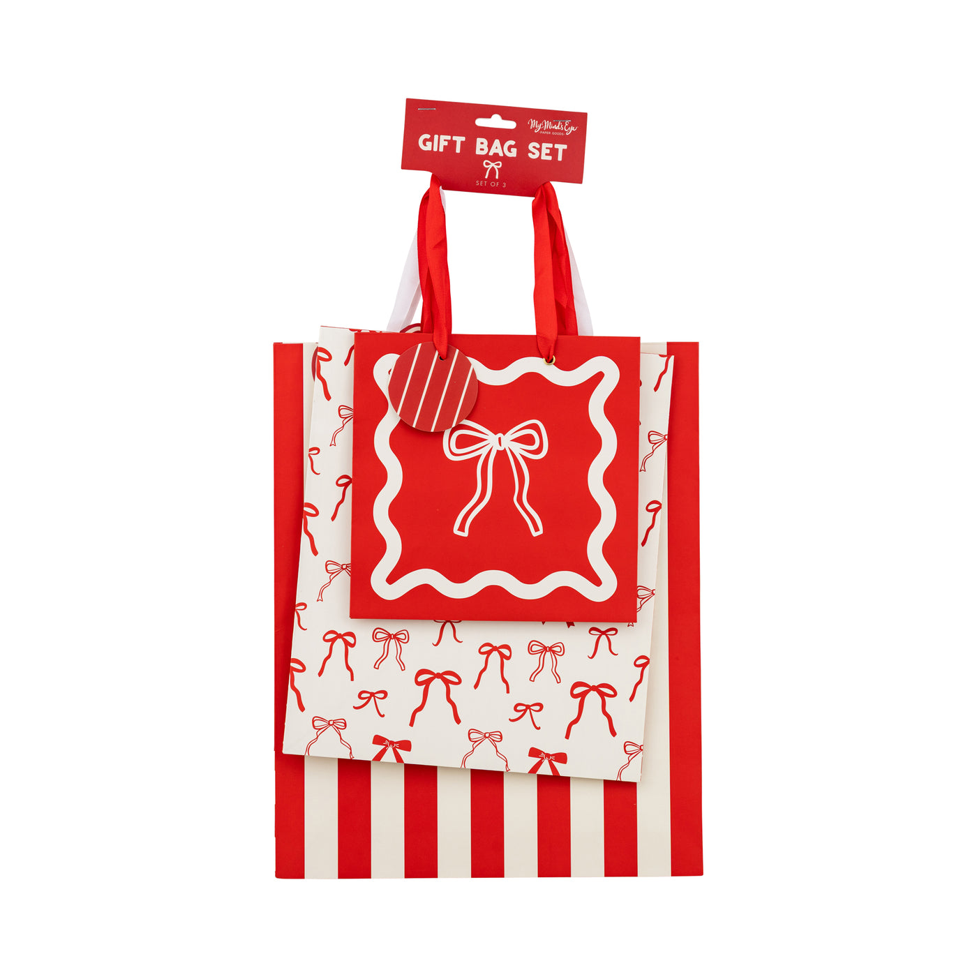 Christmas Bows Gift Bag Set