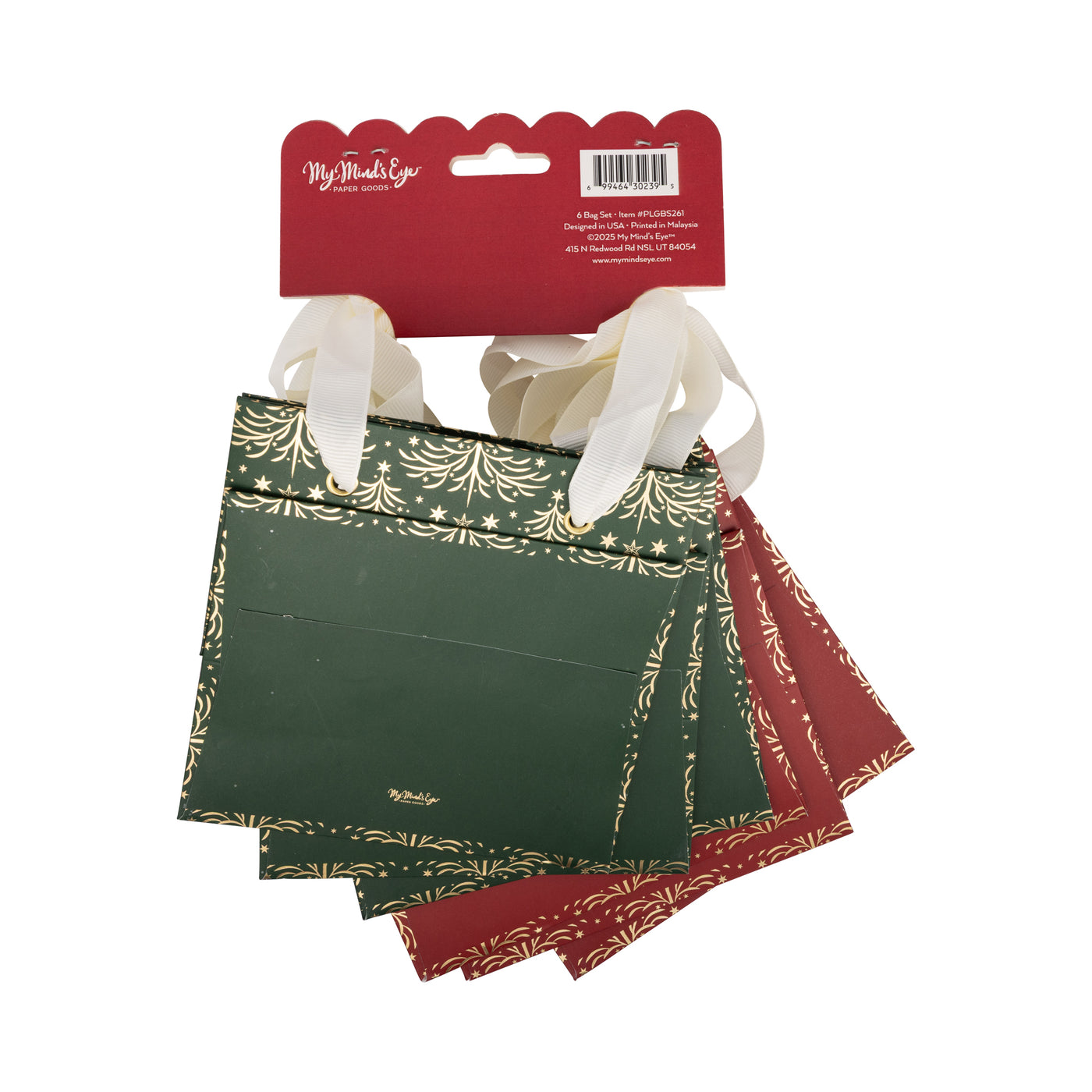 Gold Tree Christmas Gift Bag Set