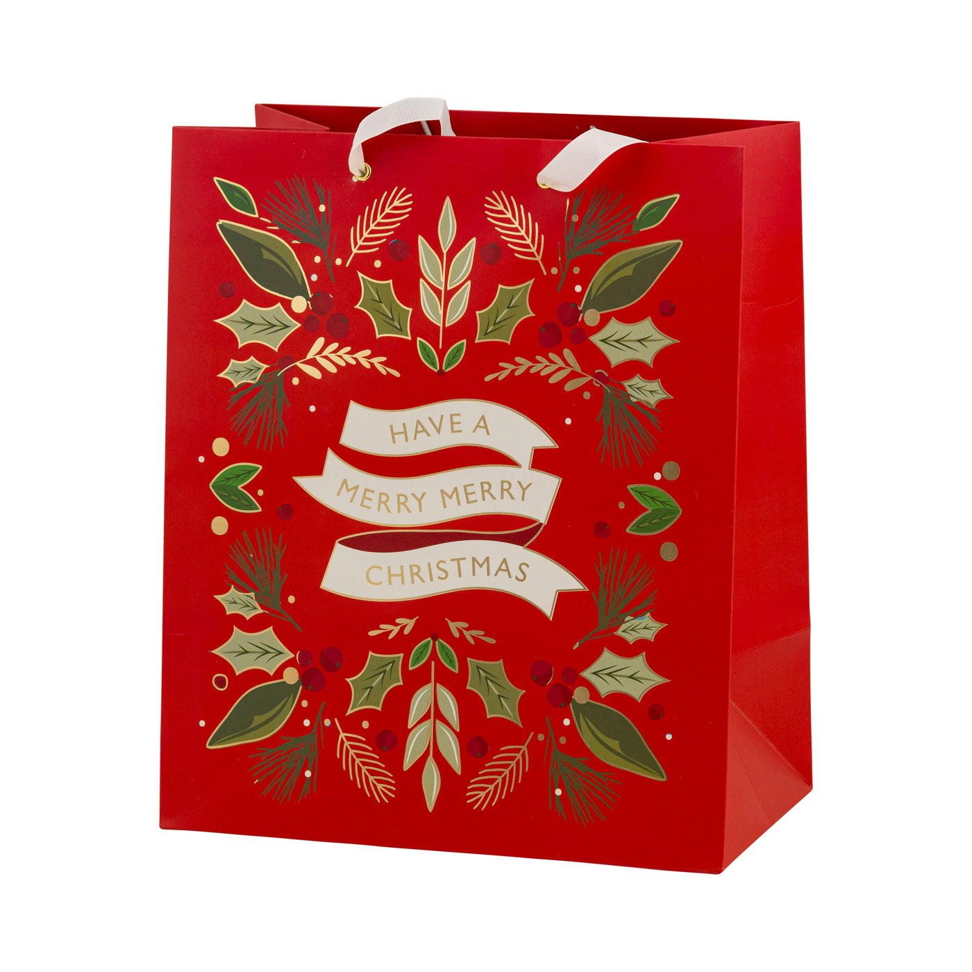 Red Merry Christmas Gift Bag Set