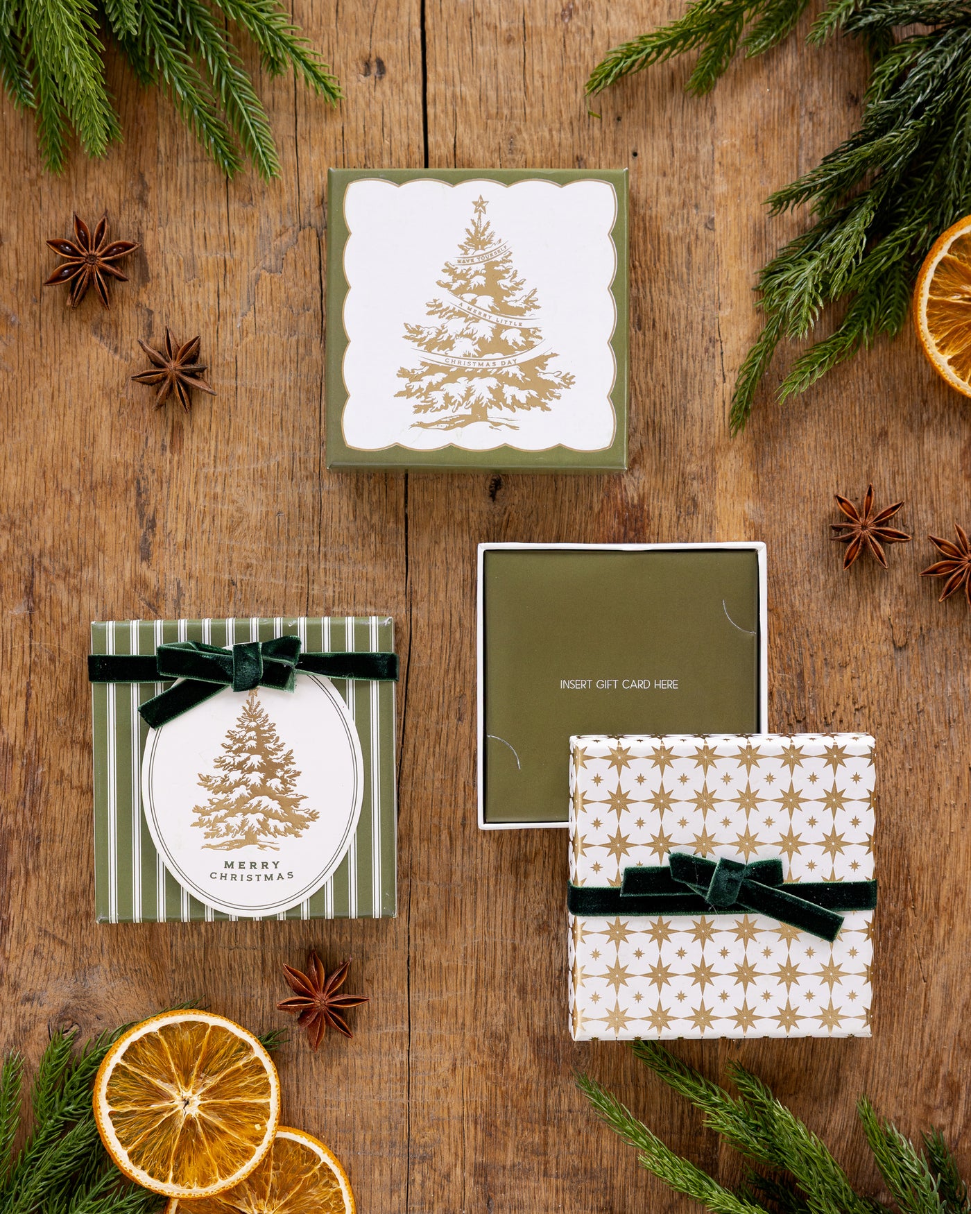 Gold Trees Gift Card Boxes