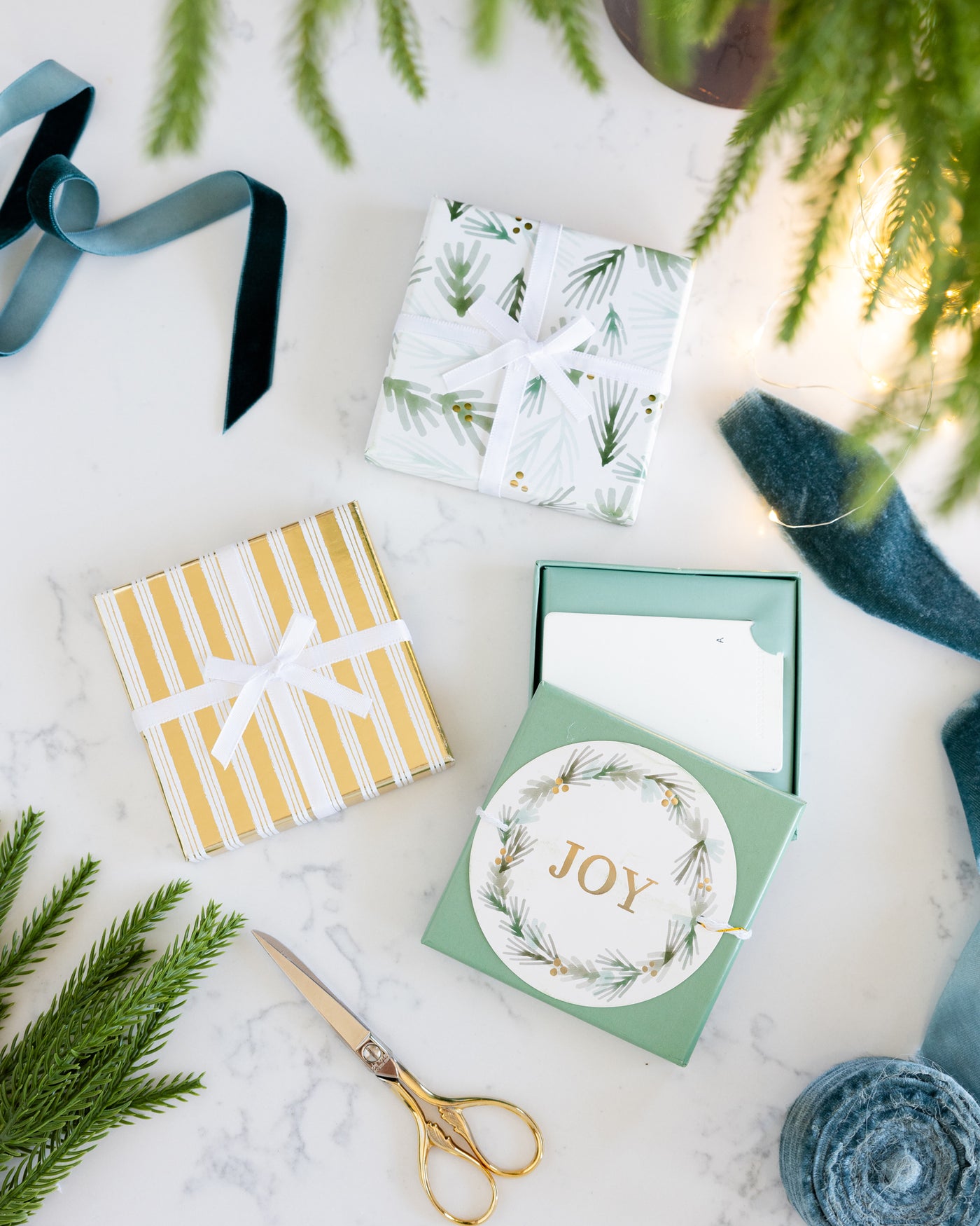 Watercolor Pine Gift Card Holder Box Set