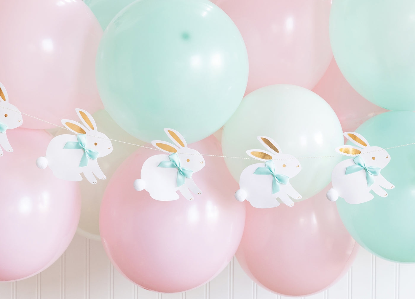 Bunnies with Ribbon Bows Banner