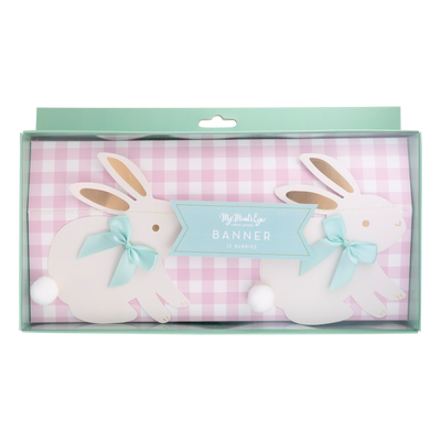 Bunnies with Ribbon Bows Banner