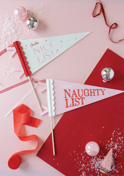 Naughty Nice Felt Pennant Banners