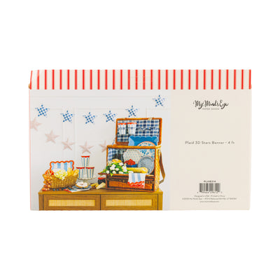 Blue Plaid Hanging Stars Banner