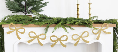 Chunky Champagne Glitter Bow Banner