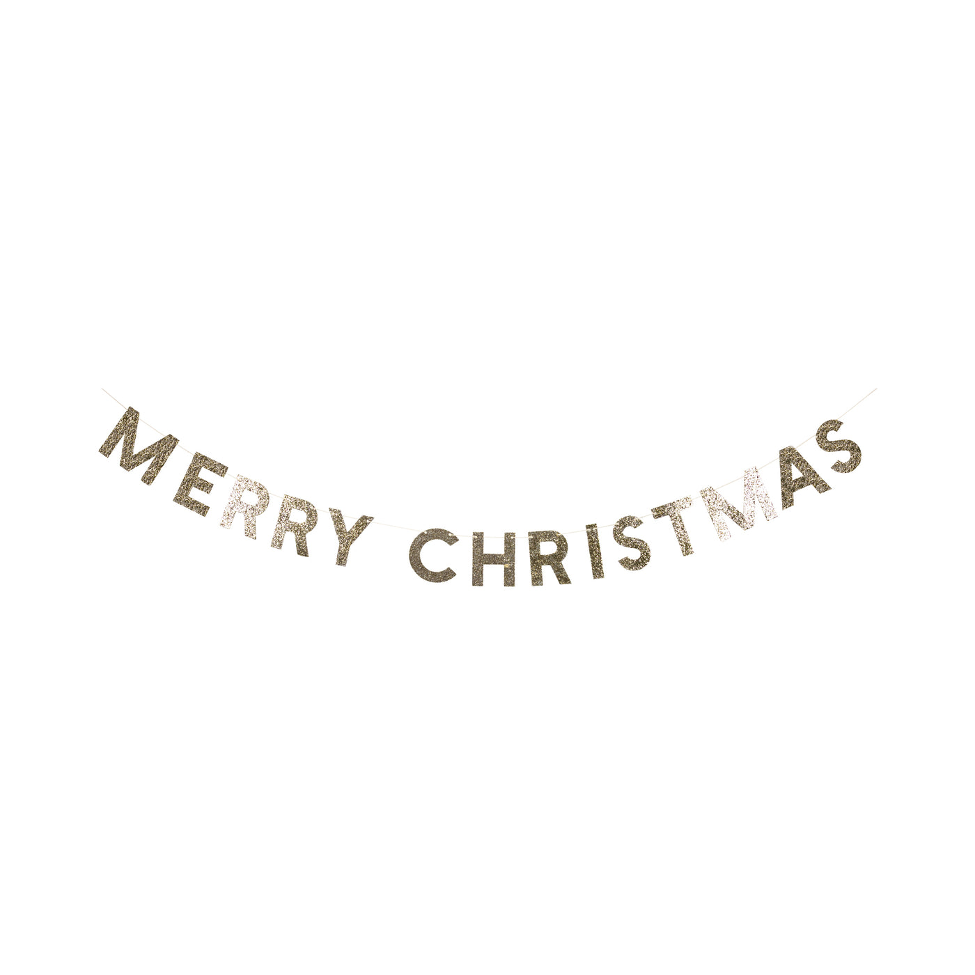 Chunky Gold Glitter Merry Christmas Banner