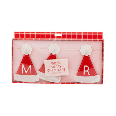 Puffy Felt Santa Hat Banner