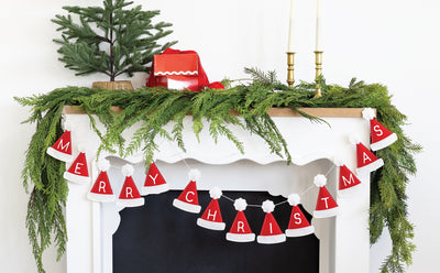 Puffy Felt Santa Hat Banner