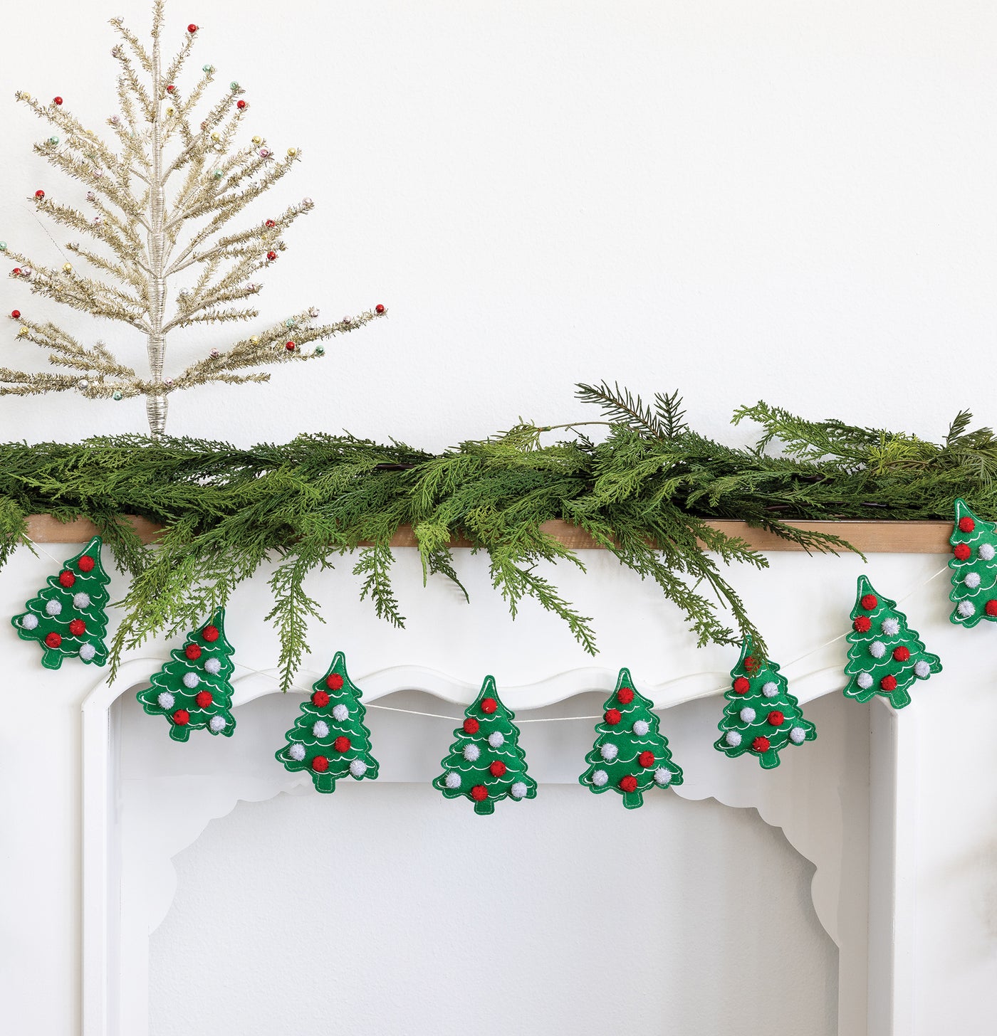 Puffy Felt Christmas Tree Banner