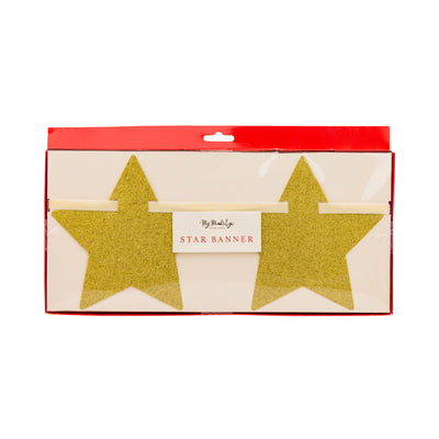 Chunky Gold Glitter Star Banner