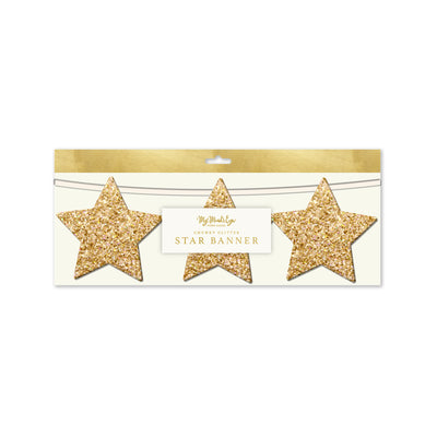 Chunky Gold Glitter Star Banner