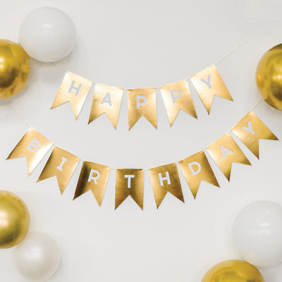 Gold Foil "HAPPY BIRTHDAY" Word Banner