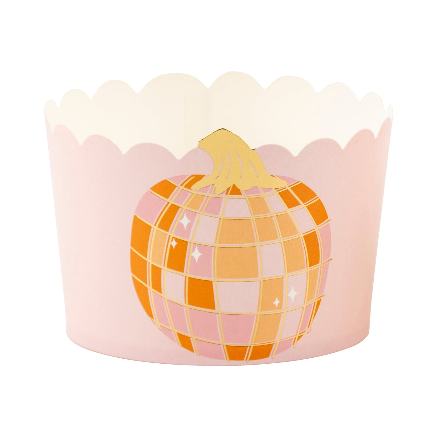 JUMBO Foil Pumpkin Disco 8 oz Baking Cups (40 ct - 8oz)