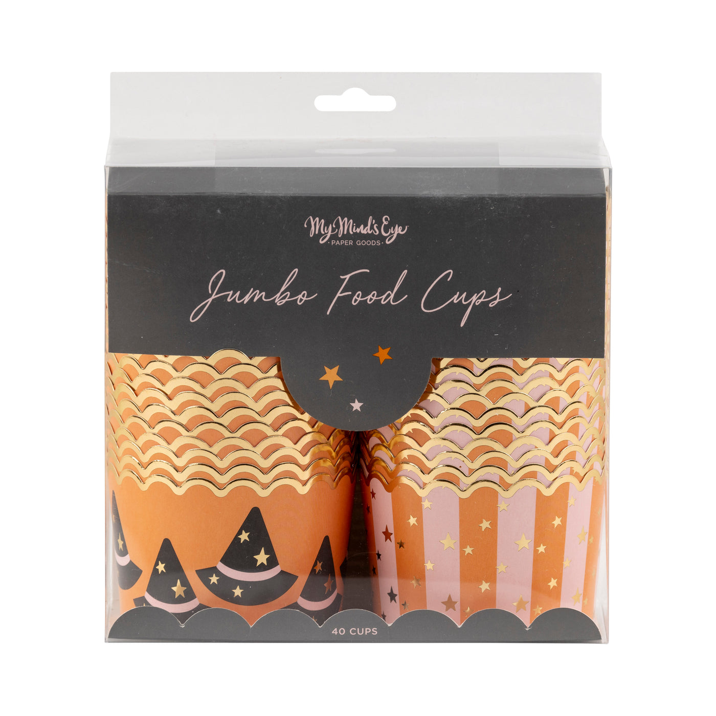 JUMBO Foil Witch Hats and Stars 8 oz Baking Cups (40 ct - 8oz)