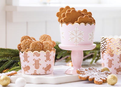 Foiled JUMBO Gingerbread Snowflakes Jumbo Food Cups (40 pcs)