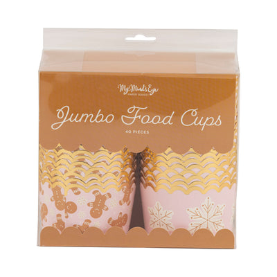 Foiled JUMBO Gingerbread Snowflakes Jumbo Food Cups (40 pcs)