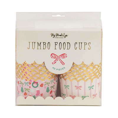 Foiled JUMBO Bows/Icons 8 oz Baking Cups (40 ct)