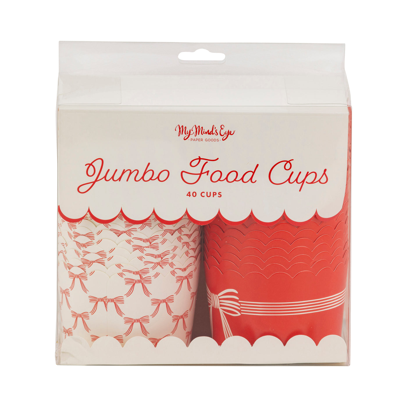 JUMBO Red Cream Bows 8 oz Baking Cups (40 ct)