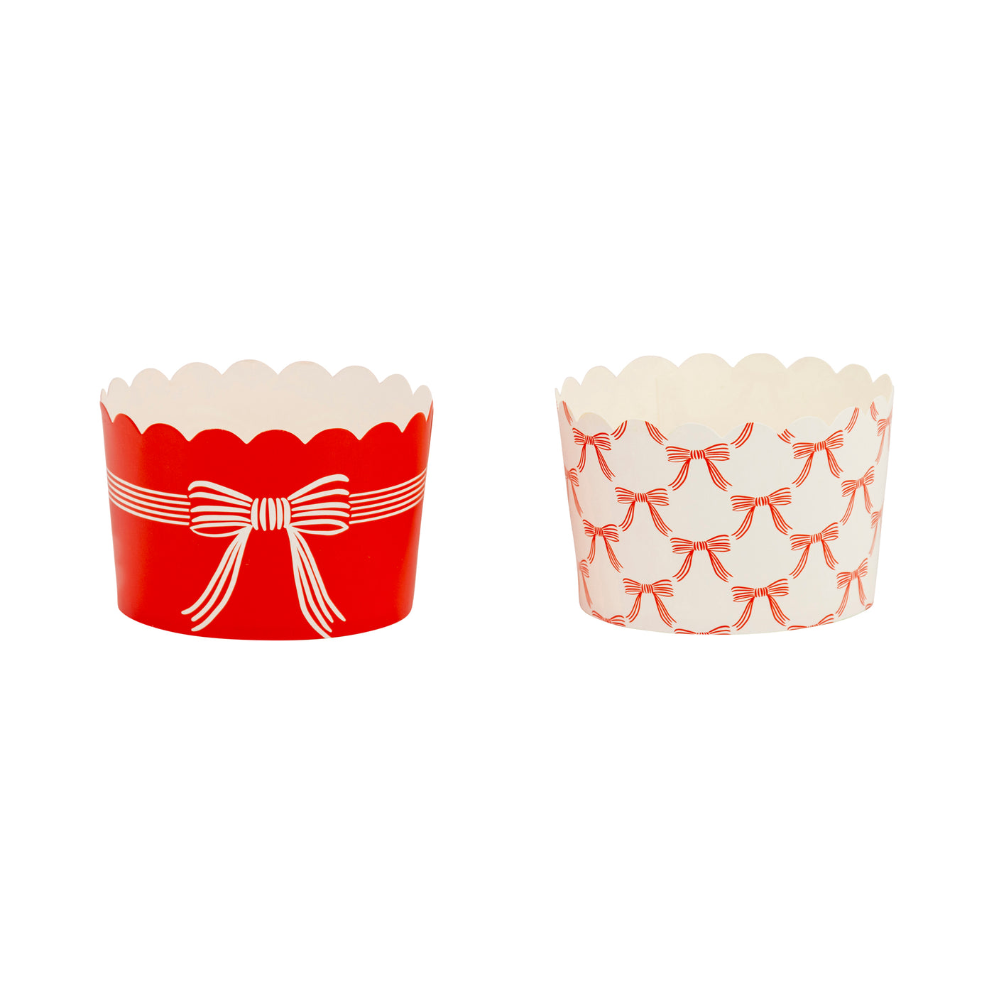 JUMBO Red Cream Bows 8 oz Baking Cups (40 ct)