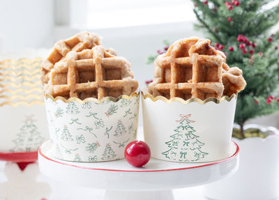 Foil JUMBO Green Sketched Trees 8 oz Baking Cups