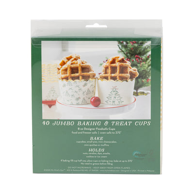 Foil JUMBO Green Sketched Trees 8 oz Baking Cups