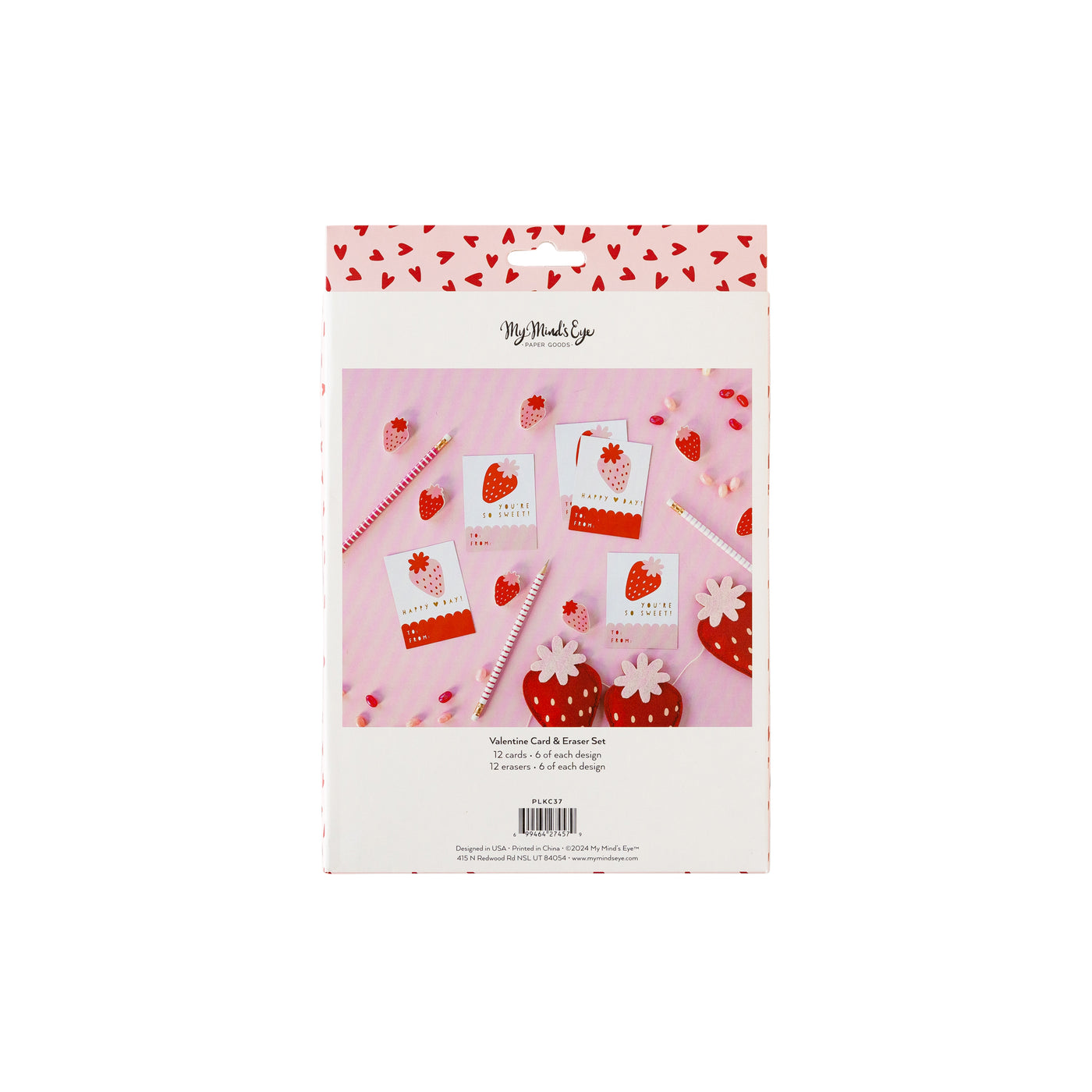 Strawberries and Hearts Valentine's Cards
