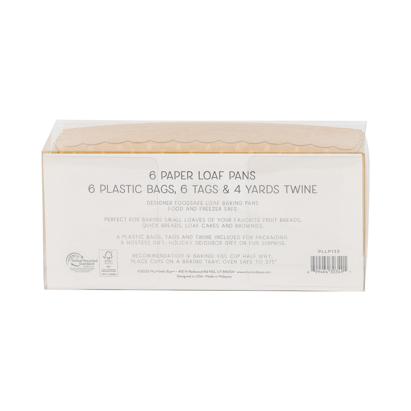 Foil Kraft Trees Loaf Pan