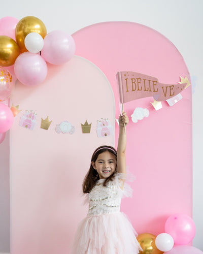 Pink Unicorn I Believe Felt Pennant Banner