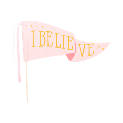 Pink Unicorn I Believe Felt Pennant Banner