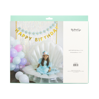 Mermaid Happy Birthday Puffy Felt Banner