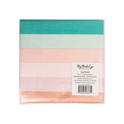 Mermaid Stripes Cocktail Napkin