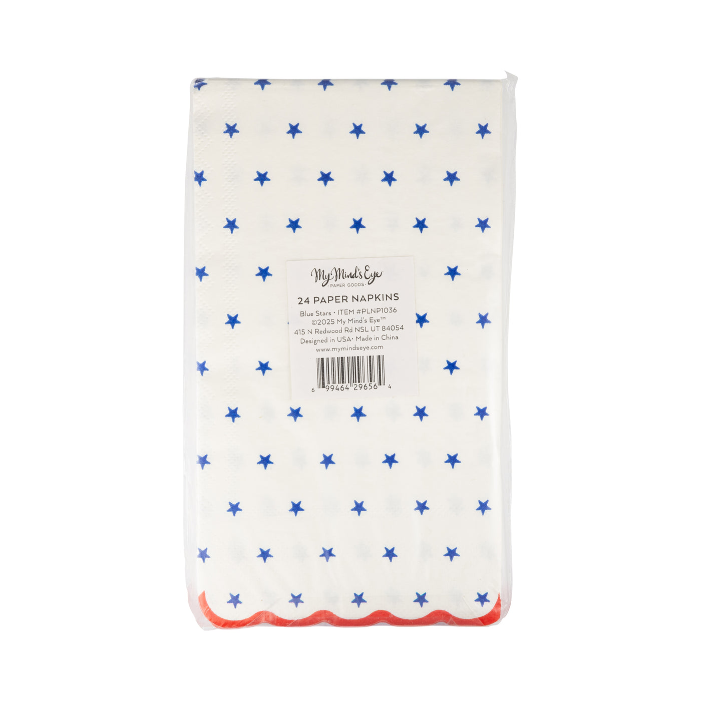 Blue Stars Scallop Guest Napkin (24ct)