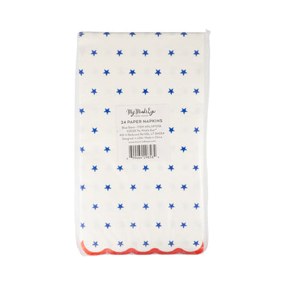 Blue Stars Scallop Guest Napkin (24ct)
