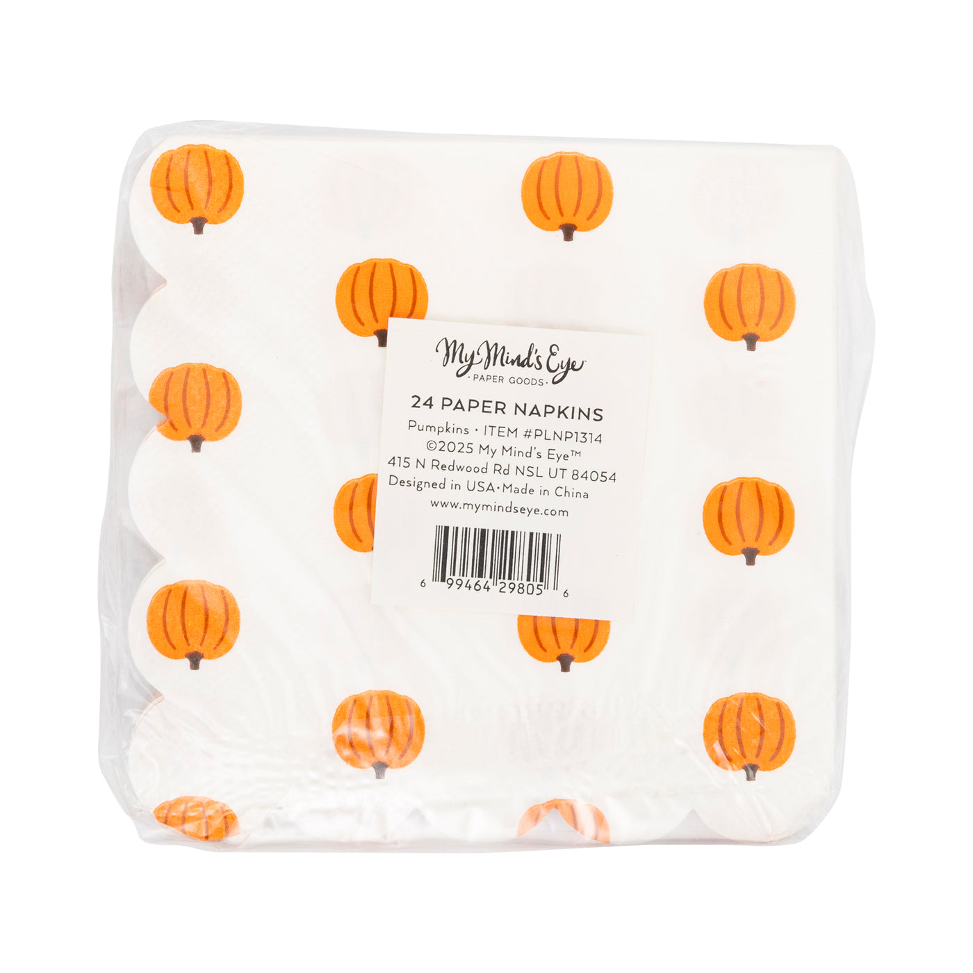 Pumpkin Scallop Cocktail Napkin