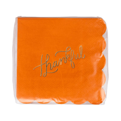 Foil Thankful Cocktail Napkin