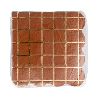 Foil Grid Cocktail Napkin
