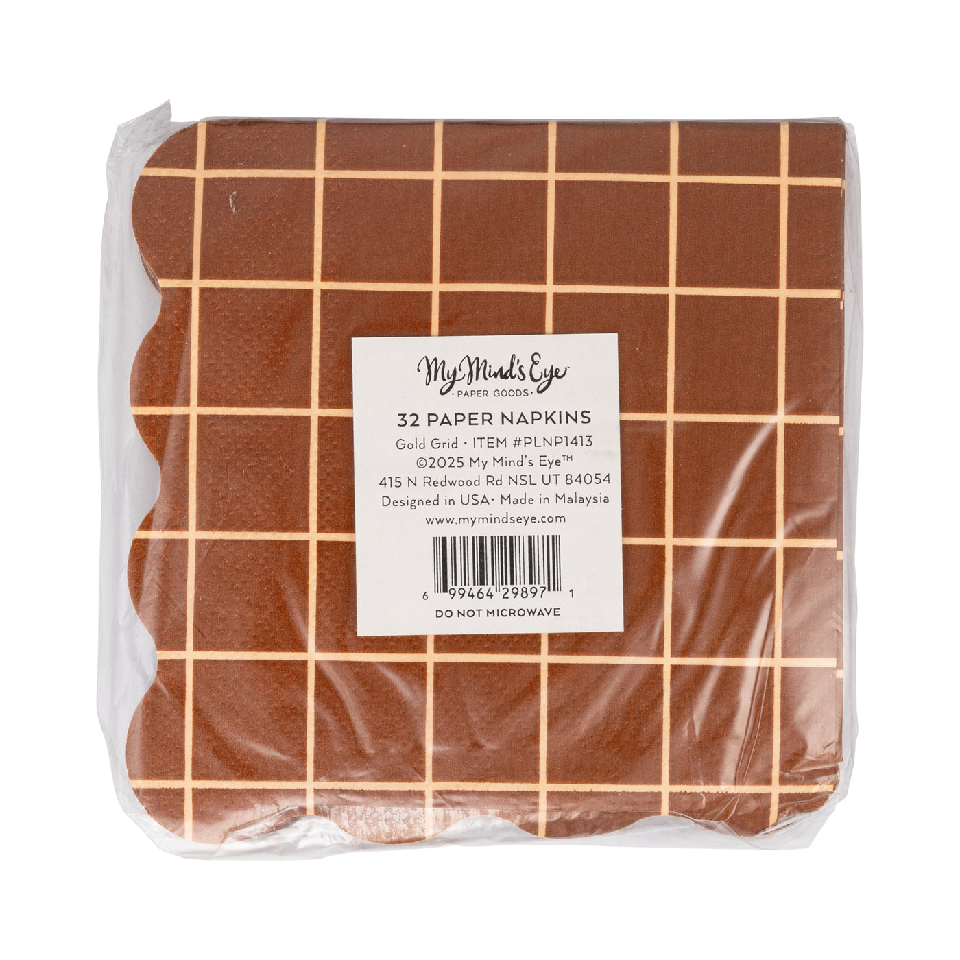 Foil Grid Cocktail Napkin