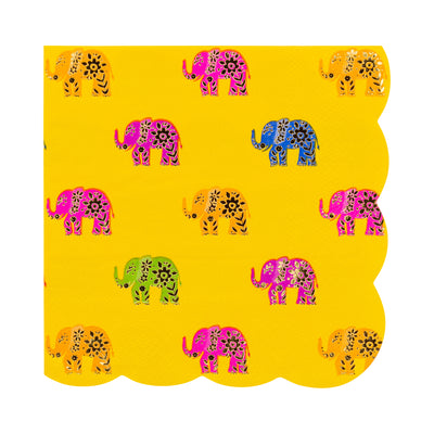 Foiled Elephant Pattern Cocktail Napkin