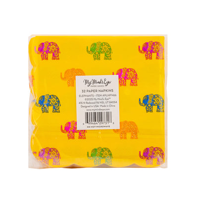 Foiled Elephant Pattern Cocktail Napkin