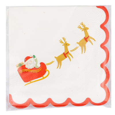 Santa Sleigh Cocktail Napkin