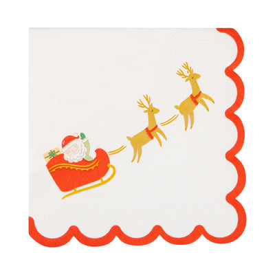 Santa Sleigh Cocktail Napkin