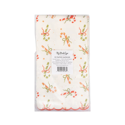 Candy Canes with Bows Guest Napkin