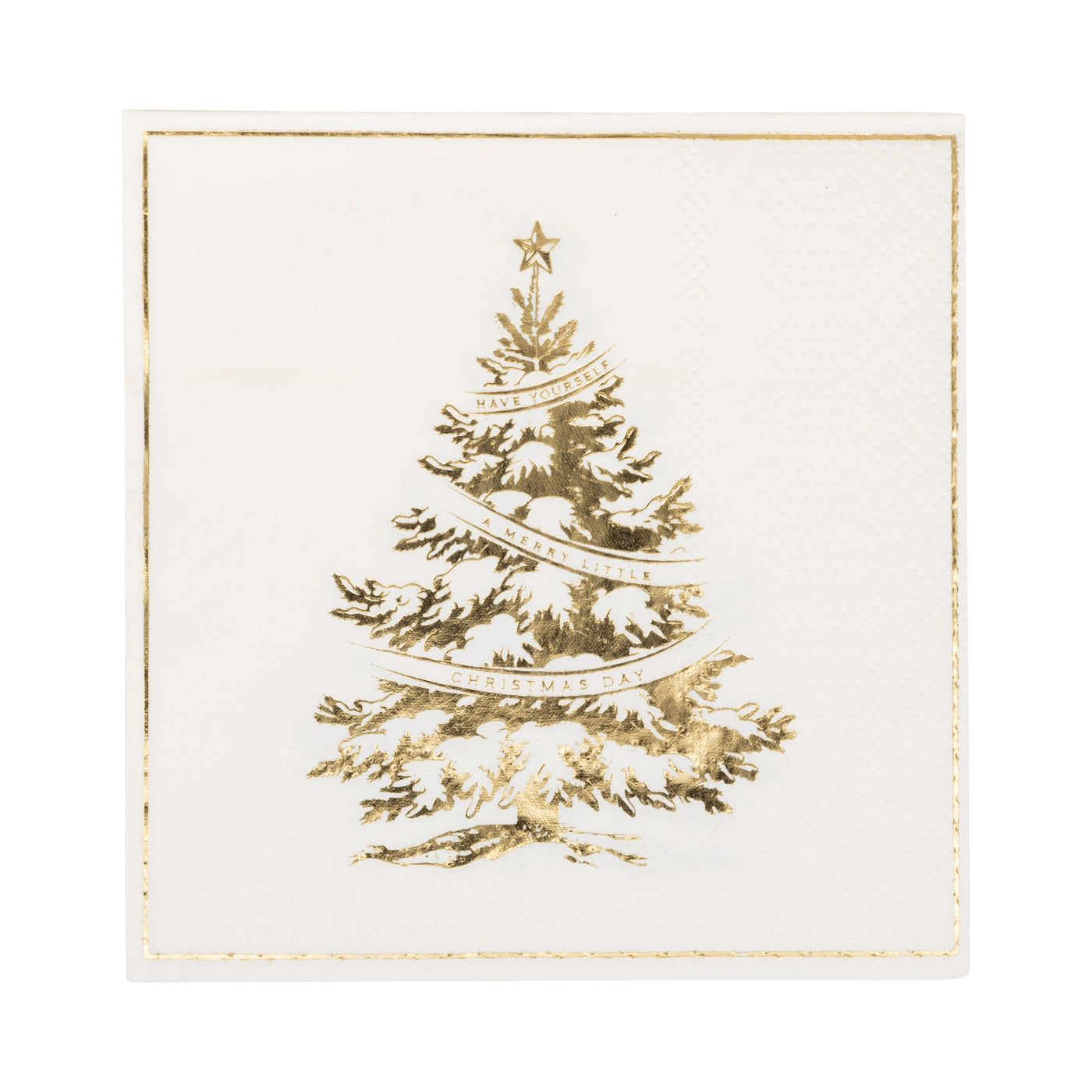 Foiled Christmas Tree Cocktail Napkin