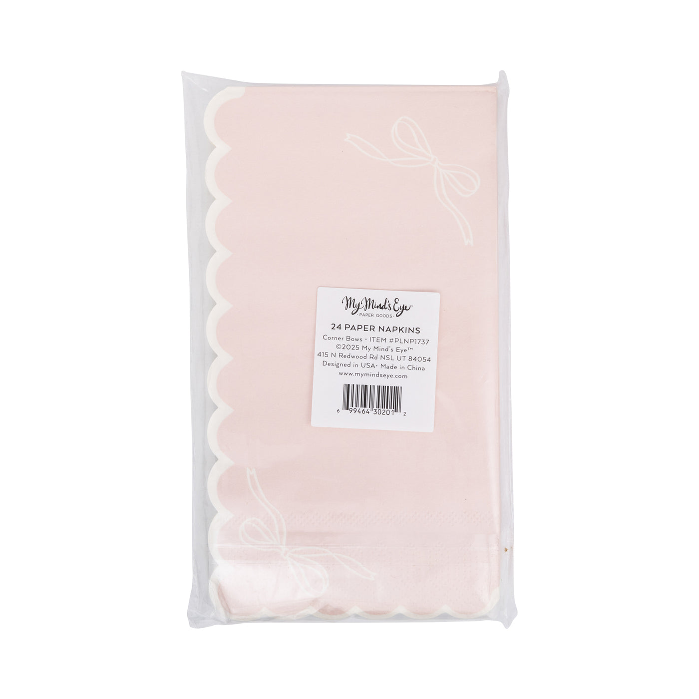 Pink Corner Bows Guest Napkin