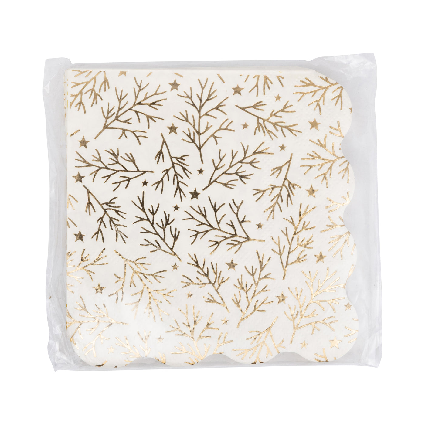 Foiled Sprigs and Foliage Cocktail Napkin