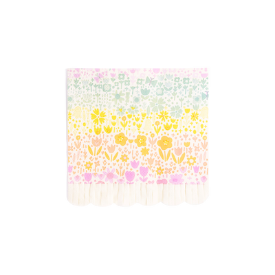 Rainbow Fields Fringe Paper Cocktail Napkin