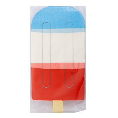 Red White Blue Ice Pop Shaped Paper Guest Napkin