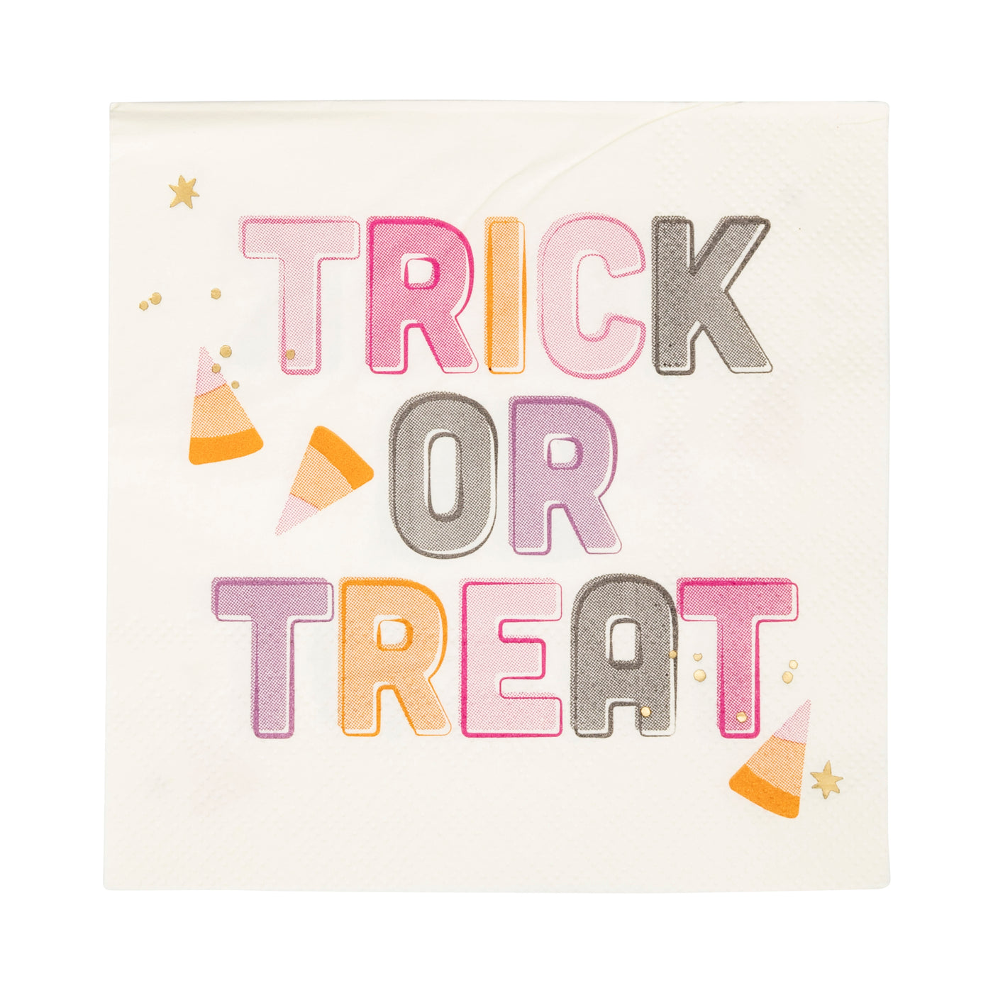 Foil Trick or Treat Paper Cocktail Napkin