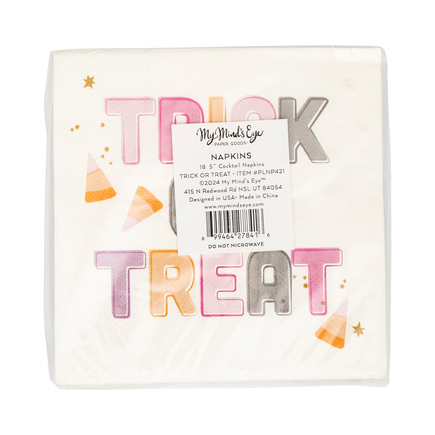 Foil Trick or Treat Paper Cocktail Napkin